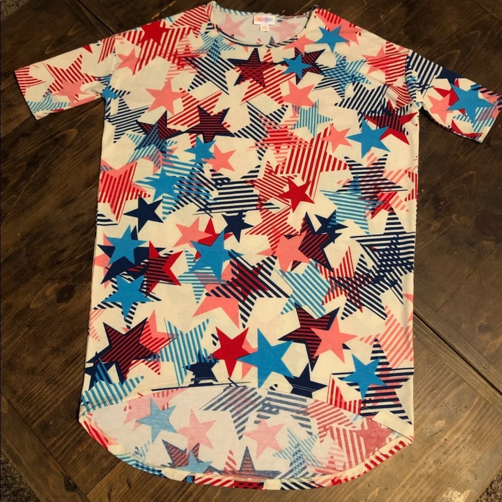 XXS Lularoe American flag 4th of July stars Irma